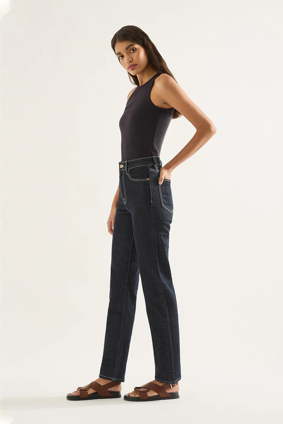 Outland Denim Zoe High Rise Straight Jean