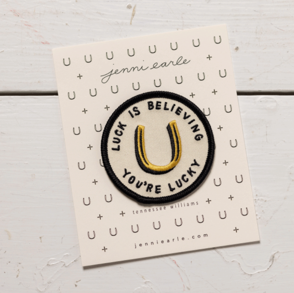 Jenni Earle "good luck" Woven Patch