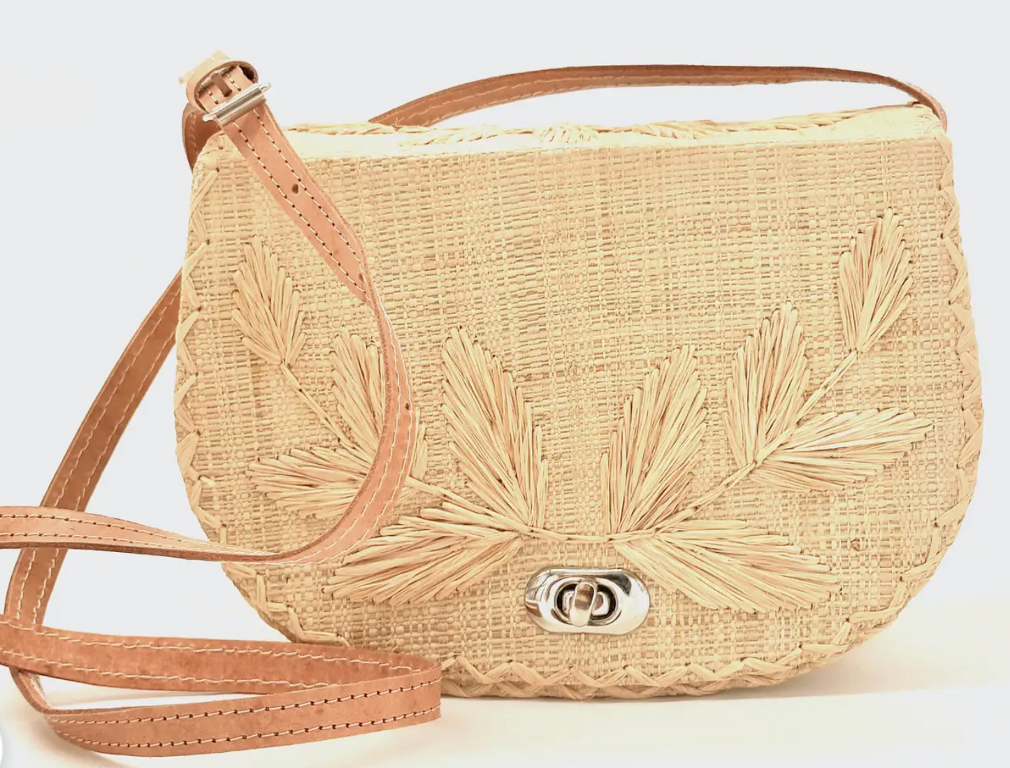 Shebobo Embroidered Vines Straw Bag