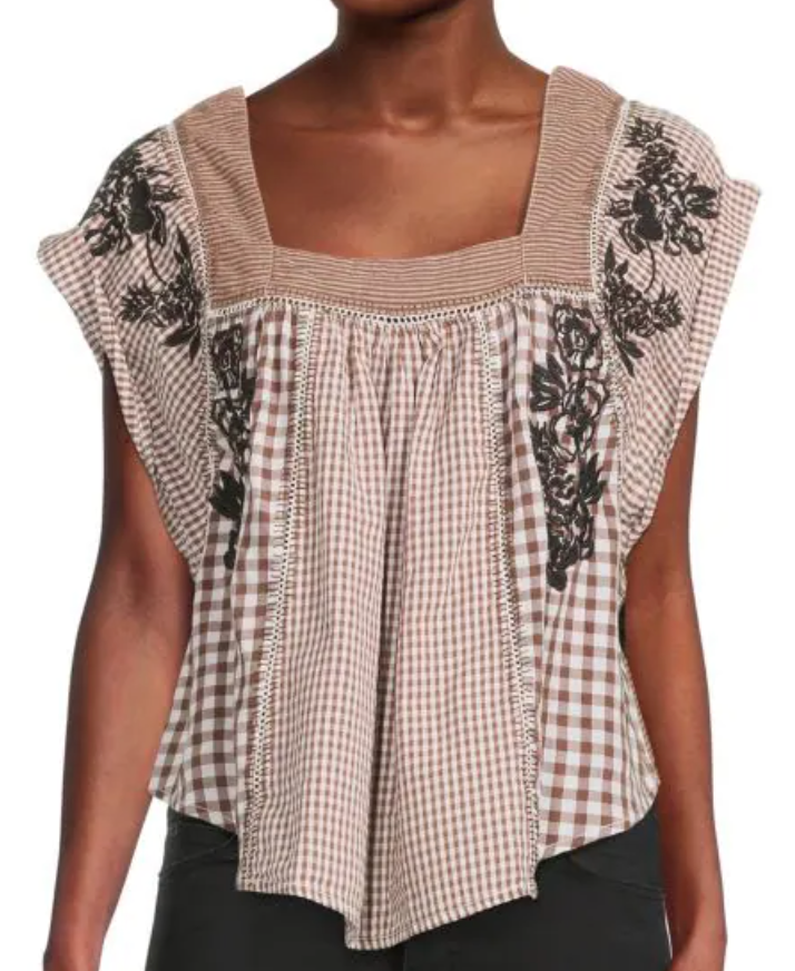 Free People Half Moon Stripe Shirt