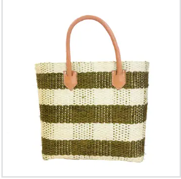 Shebobo Newport Gingham Sisal Bag