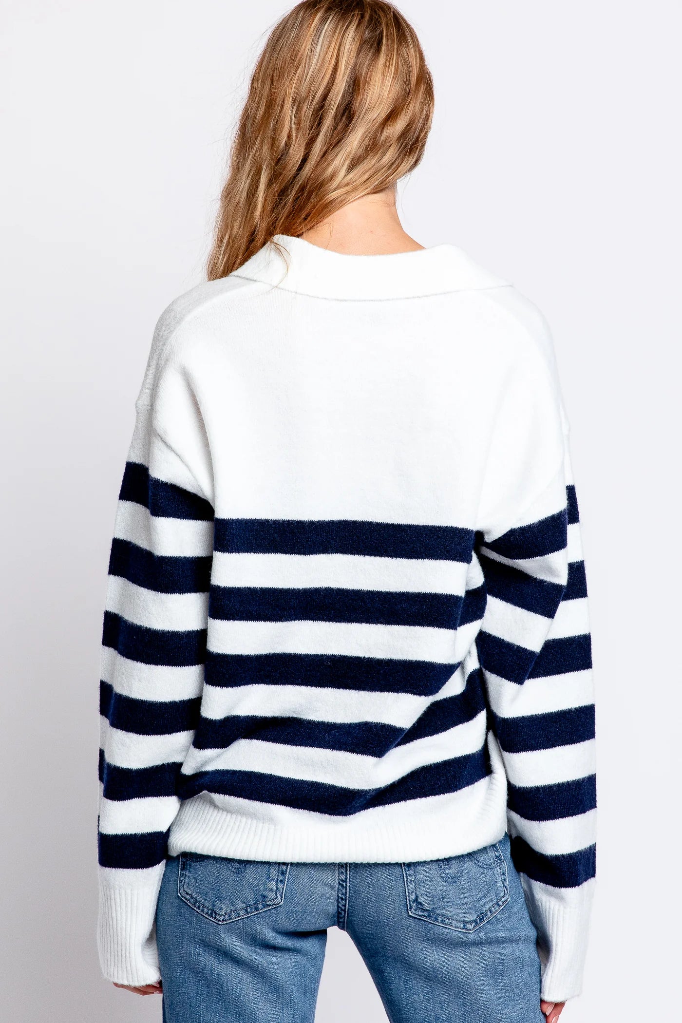 Michael Stars Finley Johnny Collar Stripe Sweater