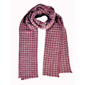 Blue Pacific Cashmere Houndstooth Scarf