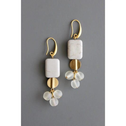 David Aubrey Magnesite and Brass Earrings