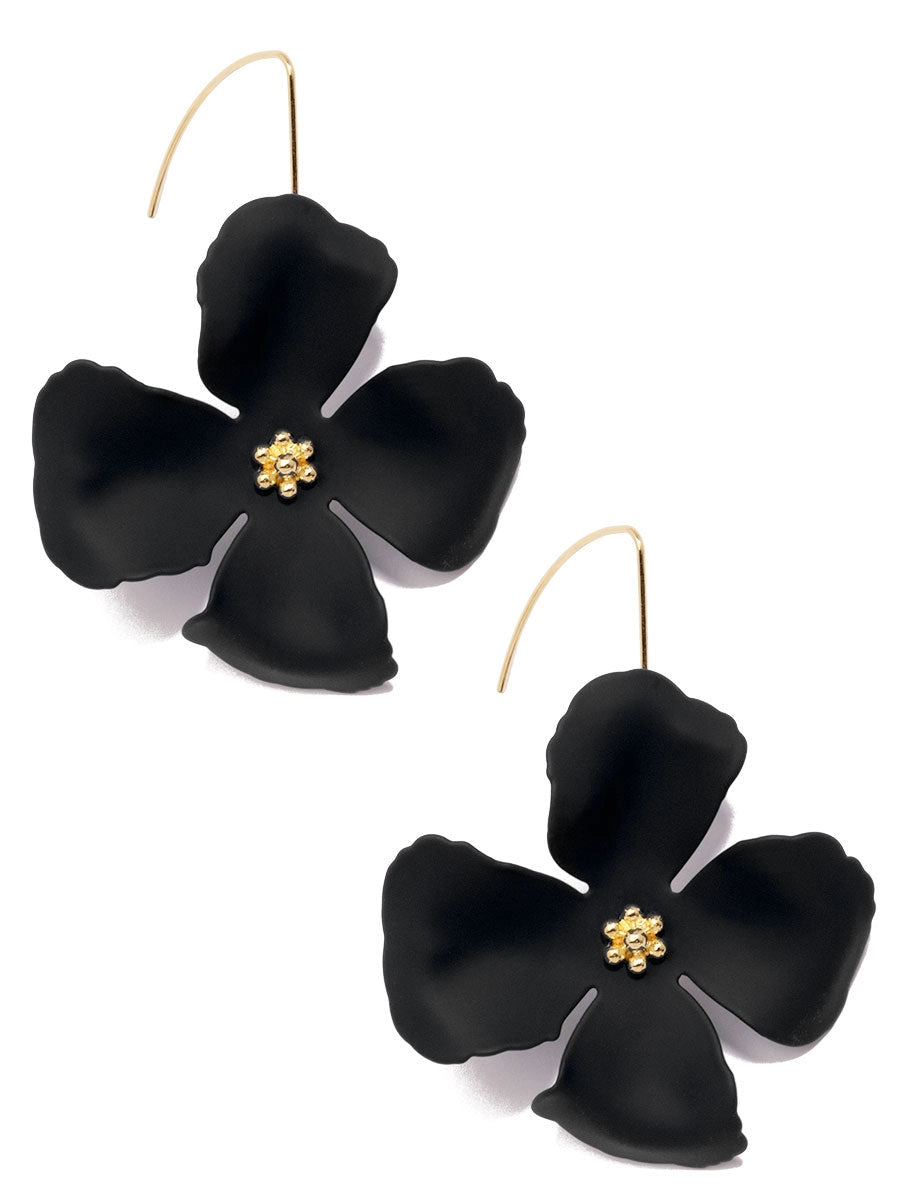 Zenzii Flower Drop Threader Earring