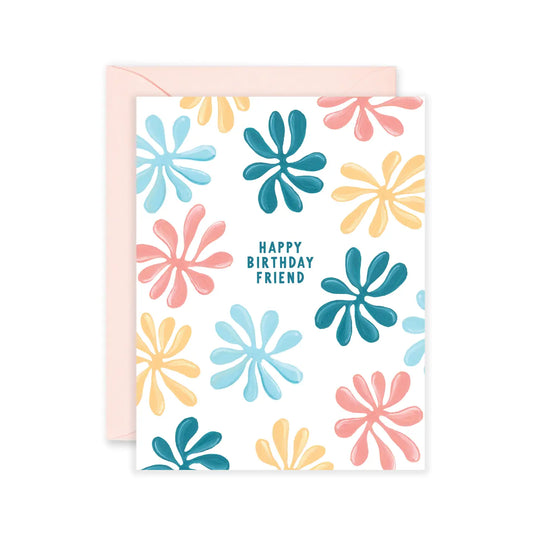 Funky Birthday Flowers Greeting Card