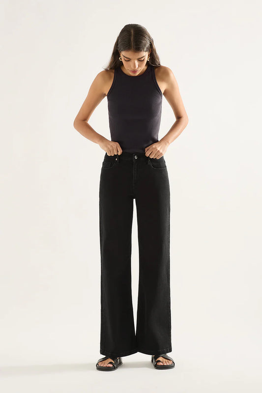 Outland Denim Mia Mid Rise Wide Leg Jean
