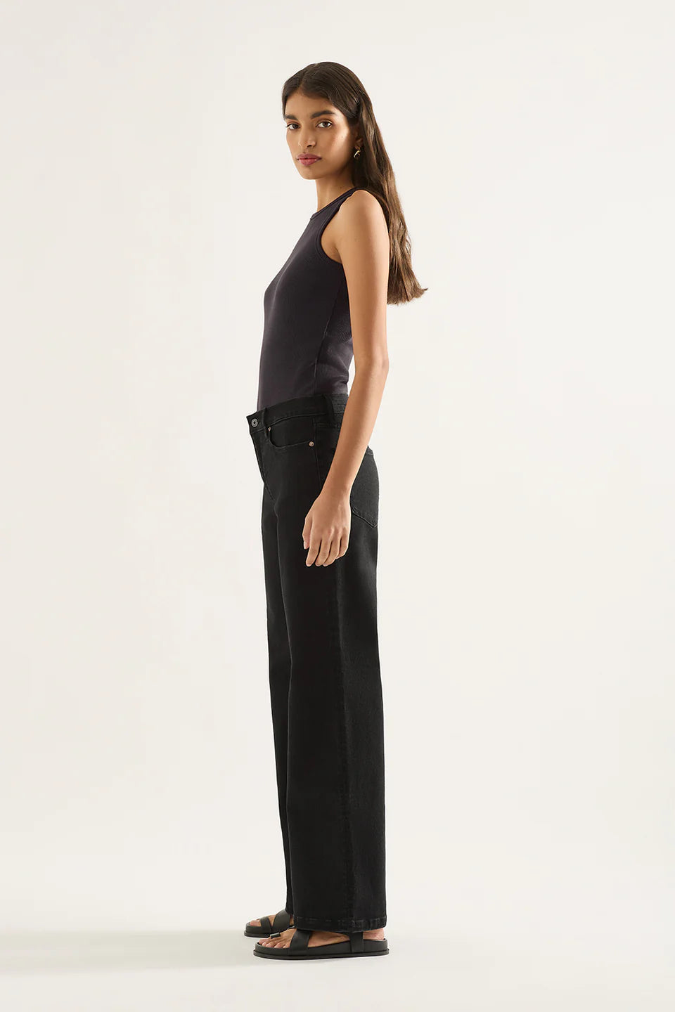 Outland Denim Mia Mid Rise Wide Leg Jean