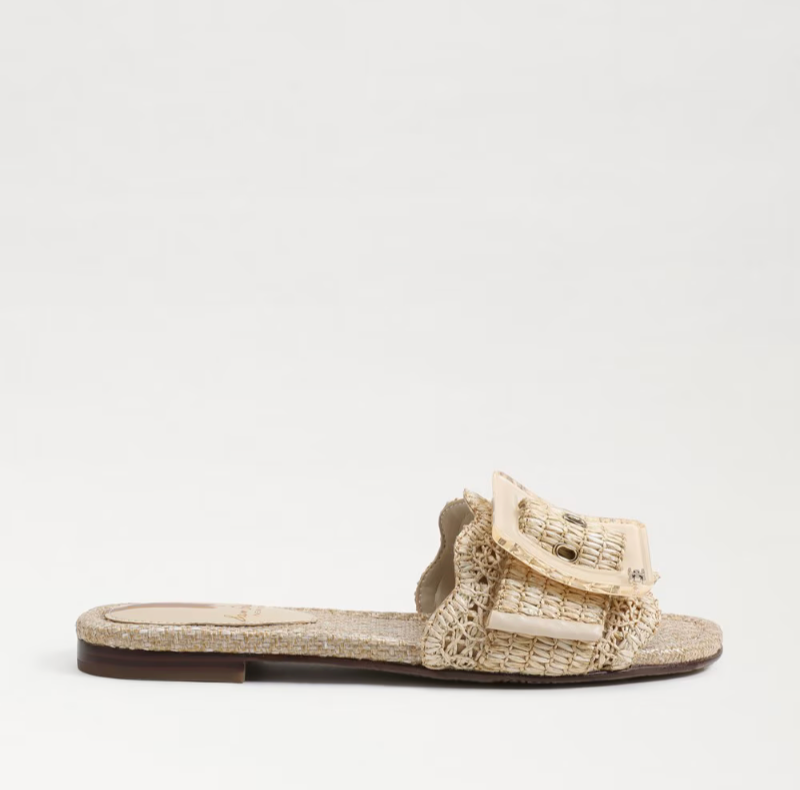 Sam Edelman Bambi Raffia Nappa Slide Sandal