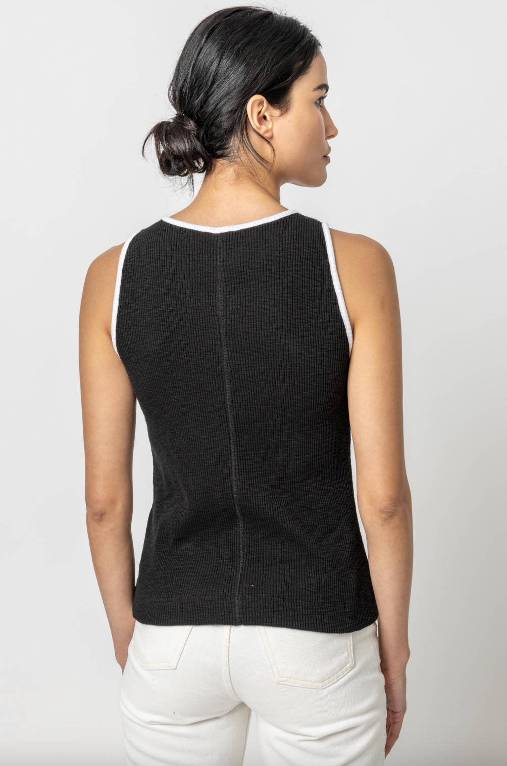 Lilla P Contrast Binding Crew Tank