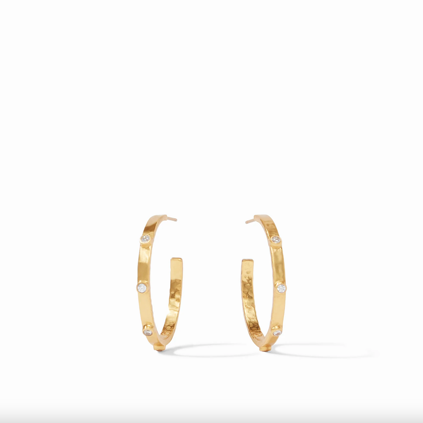 Julie Vos Crescent Stone Hoop Earrings