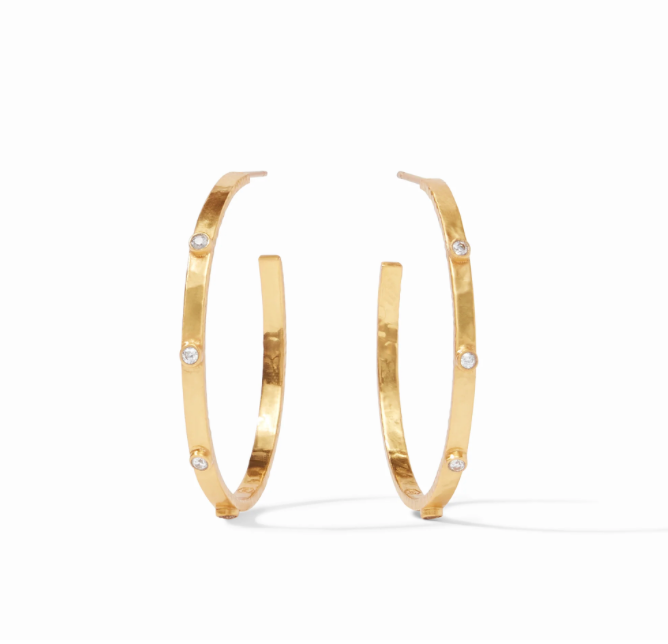 Julie Vos Crescent Stone Hoop Earrings