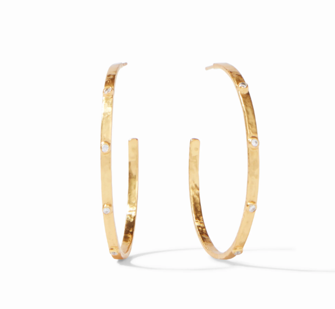 Julie Vos Crescent Stone Hoop Earrings