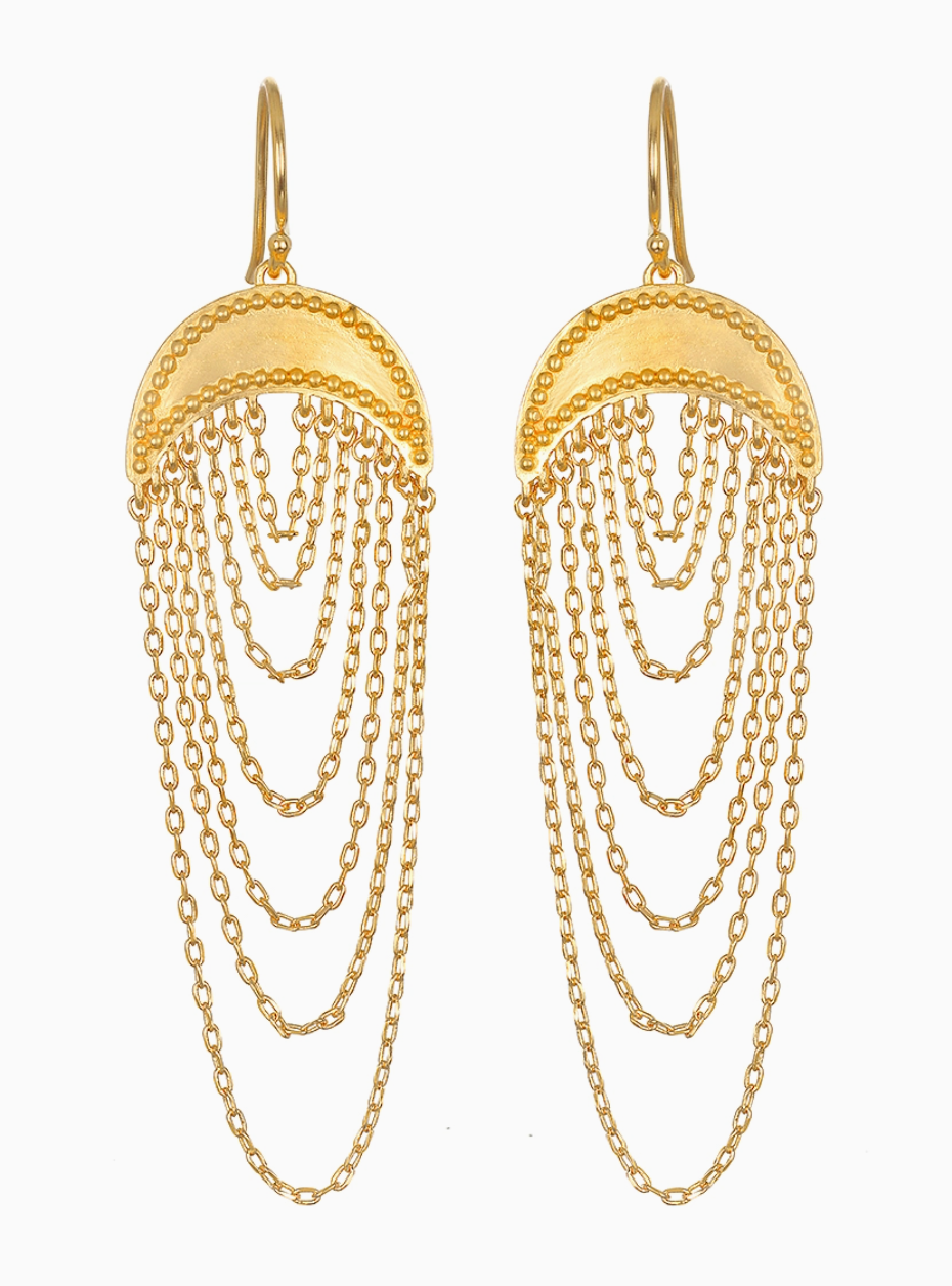 Satya Chain Drop Moon Earring