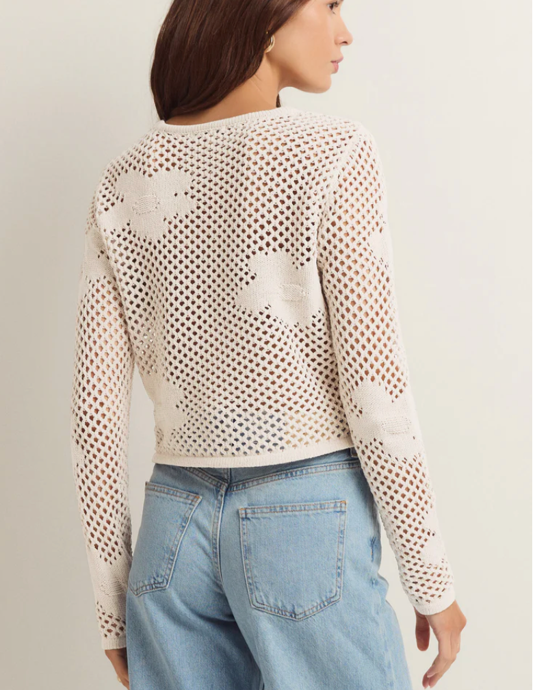 Z Supply Blossom Floral Mesh Top