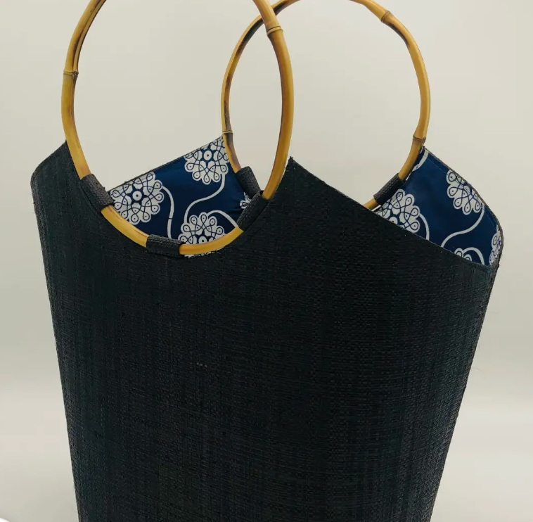 Shebobo Carmen Straw Bamboo Handle Bag