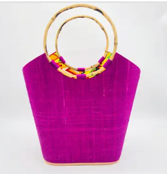 Shebobo Carmen Straw Bamboo Handle Bag