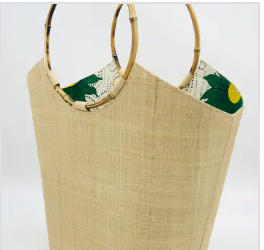 Shebobo Carmen Straw Bamboo Handle Bag