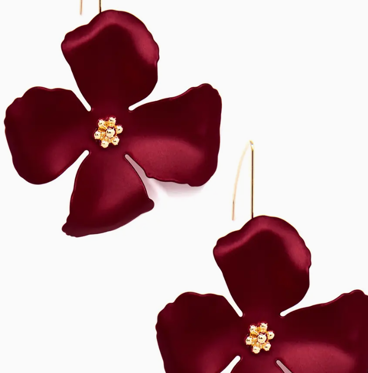 Zenzii Flower Drop Threader Earring