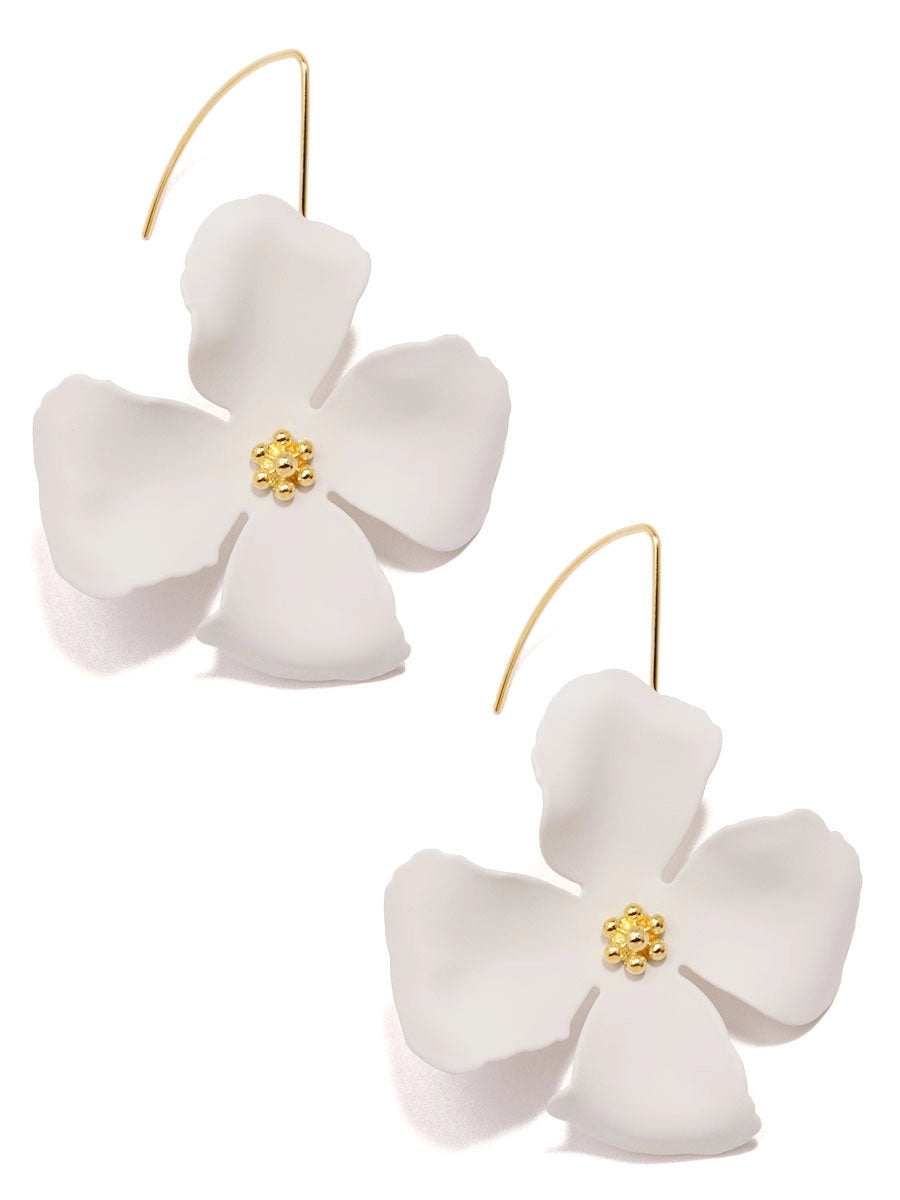 Zenzii Flower Drop Threader Earring