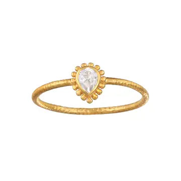 Satya White Topaz Pear Dot Ring