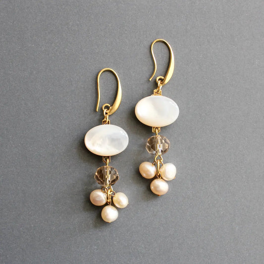 David Aubrey Mother Of Pearl Cluster Earrings