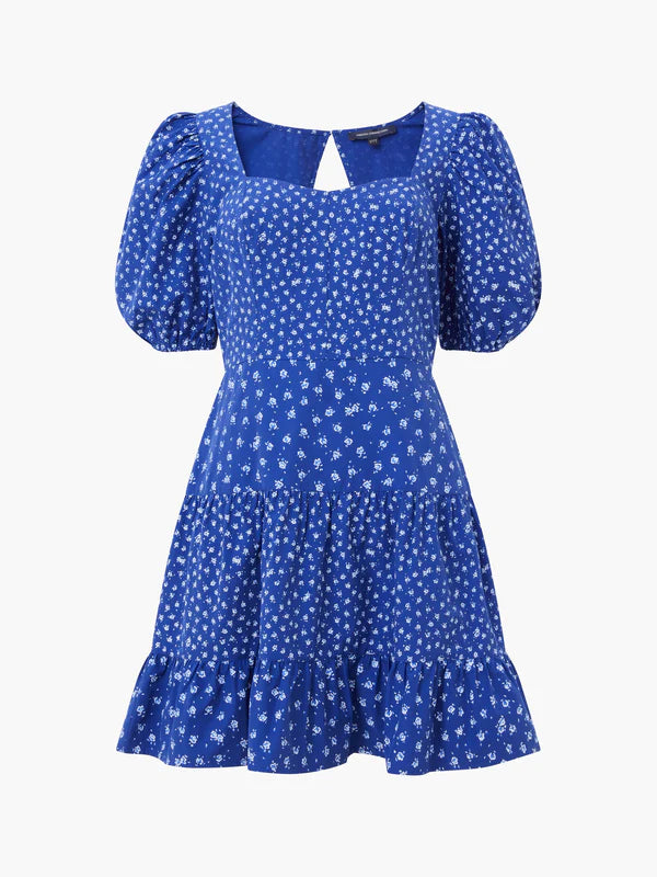 French Connection Cotton Printed Sweatheart Dress